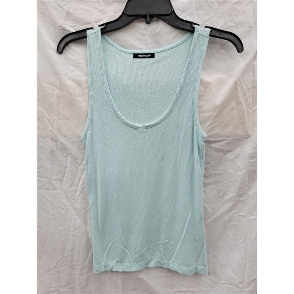 NWOT Talentless M Ribbed Scoop Neck Turquoise Tank Top 121992